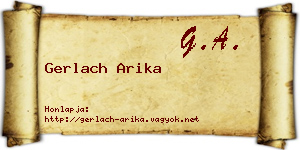 Gerlach Arika névjegykártya